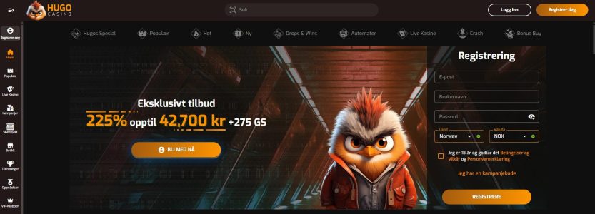 Advarsel om Hugo Casino