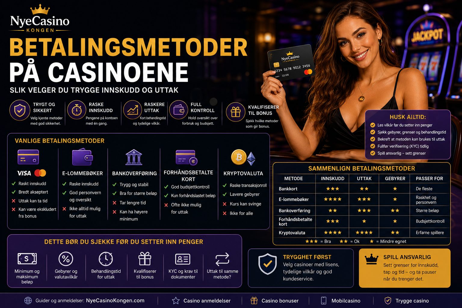Nye Casino 2026 -Velkommen Til Nyecasinokongen.com 372 Betalingsmetoder På Casinoene Er Noe Av Det Viktigste Norske Spillere Bør Sjekke Før De Registrerer Seg.