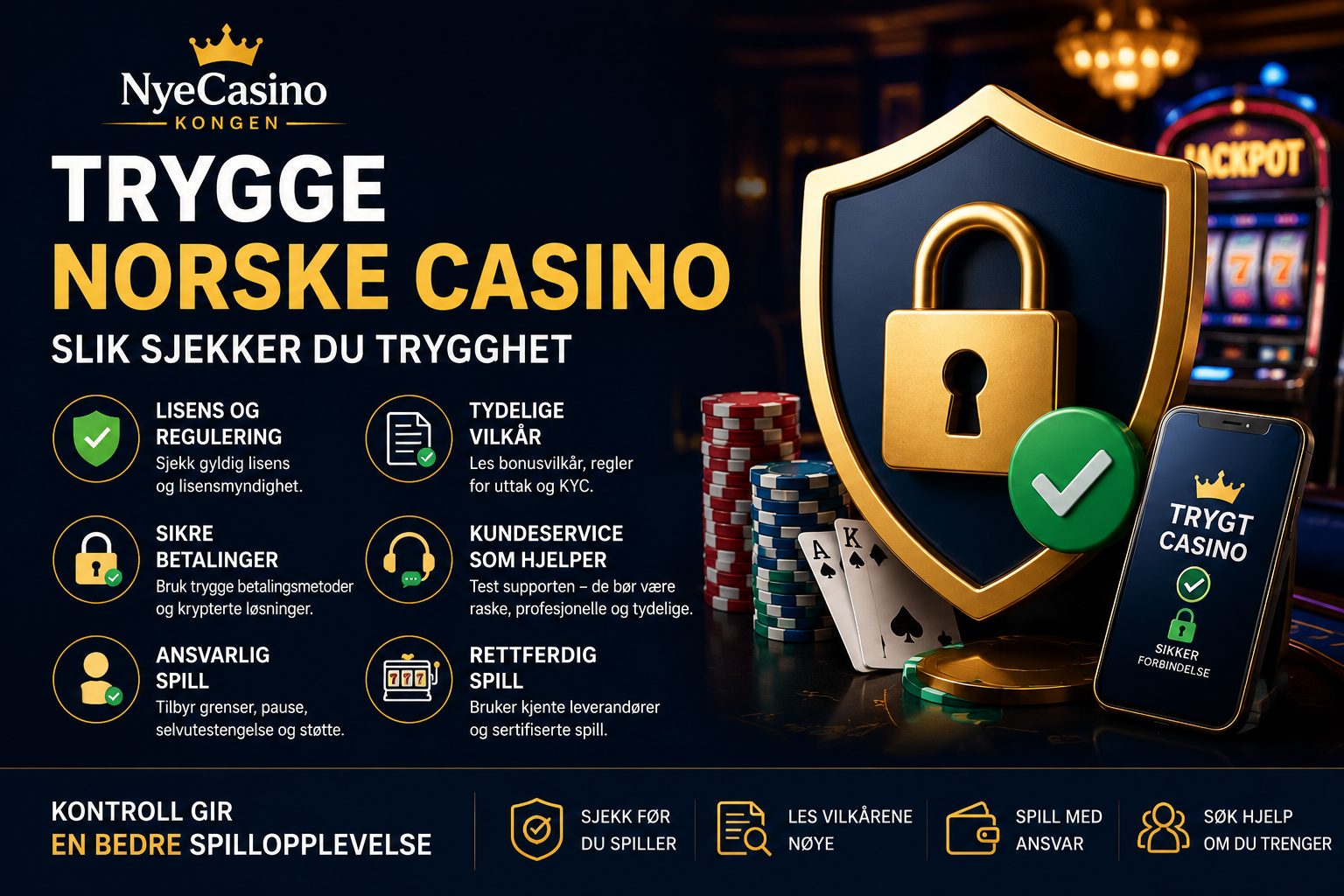 Read more about the article Trygge norske casino: slik sjekker du trygghet